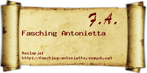 Fasching Antonietta névjegykártya